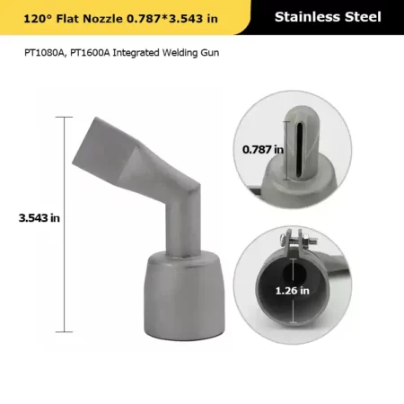 120° Flat Nozzle 0.787*3.543 in for Vinyl Heat Gun