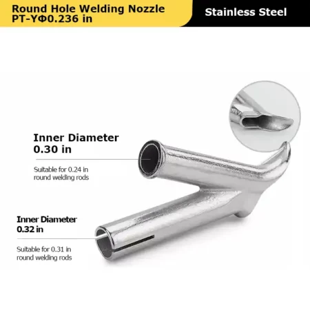 Round Hole Welding Nozzle PT-YΦ0.236 in for Vinyl Heat Gun